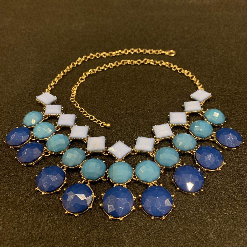 Blue ombré statement necklace